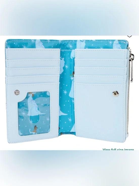 Loungefly Disney Princess and the Frog Tiana Gown Glitter Cosplay Flap Wallet - Picture 4 of 8